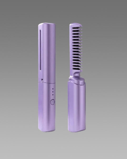 Meneflix™ Cordless Mini Hair Straightener Comb – Rechargeable, Travel-Friendly & Adjustable Heat