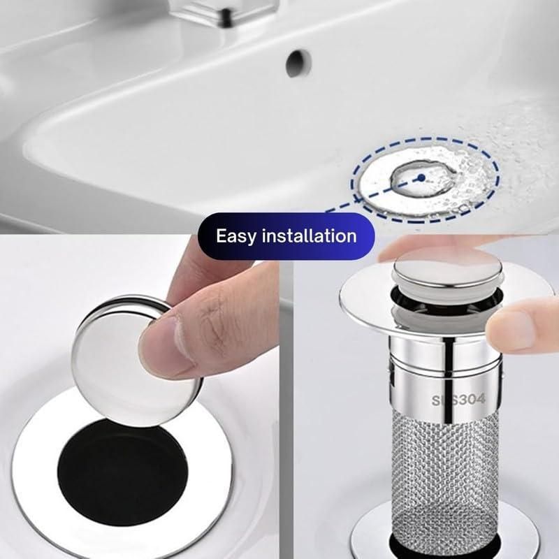 Stainless Steel Sink Hair Filter & Drain Stopper – Clog-Free Drain Solution