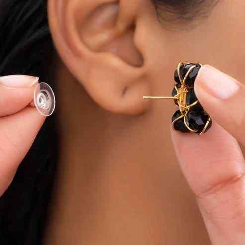 🖤 Black Crystal Set of Necklace & Earrings (Premium Finish) (Pack of 1)