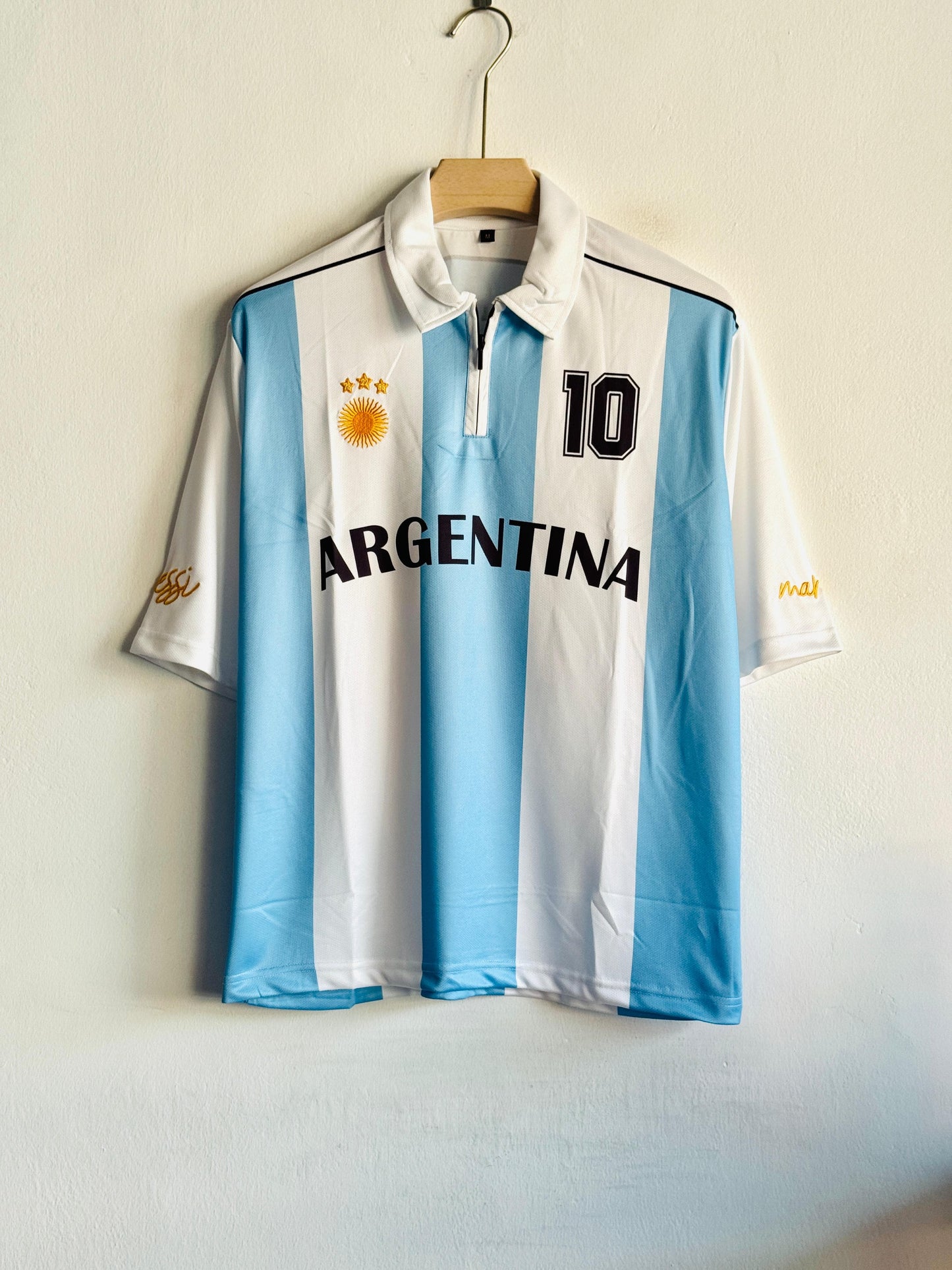 ARGENTINA VINTAGE POLO JERSEY | PREMIUM EMBROIDERED ZIP POLO