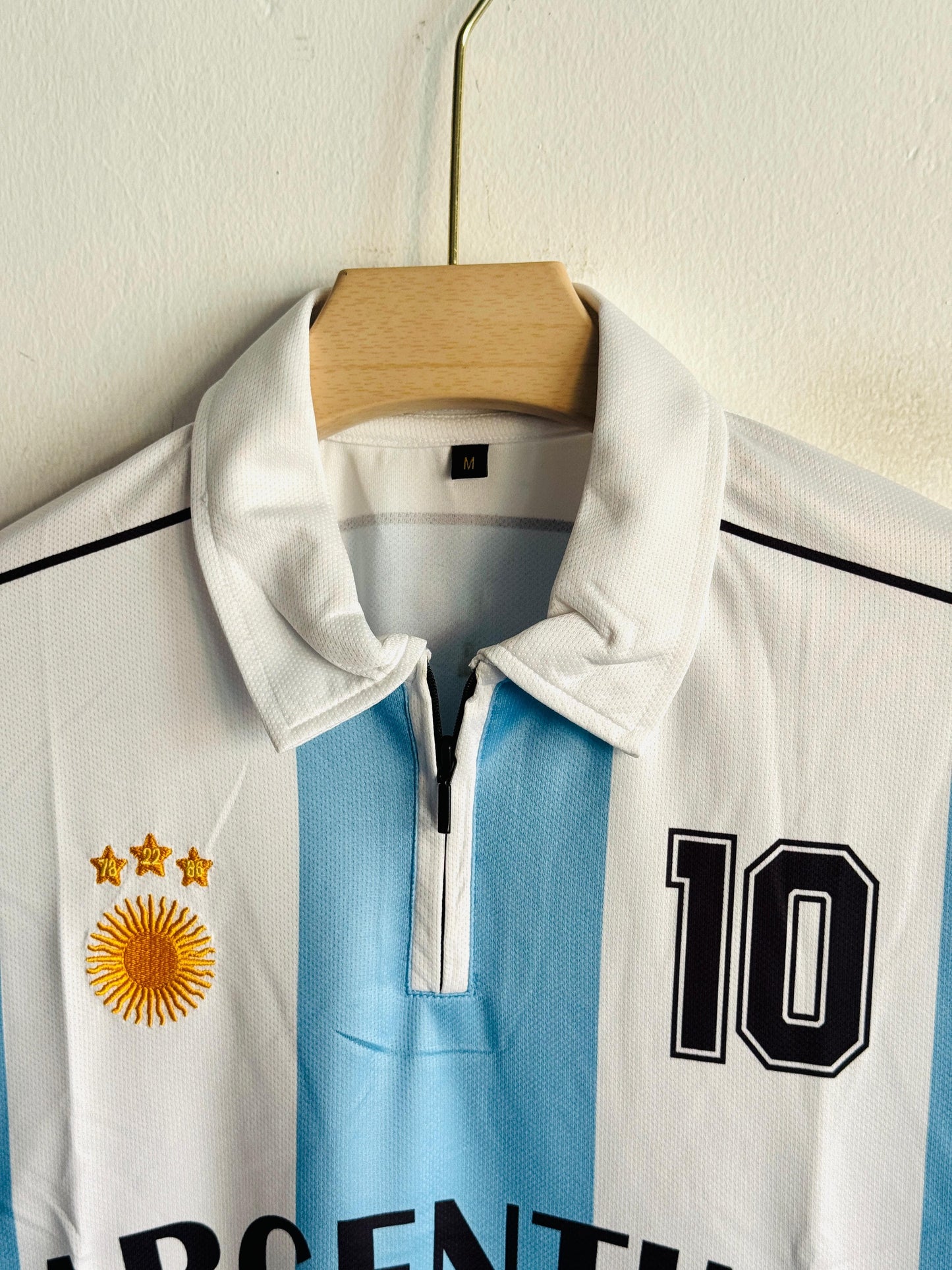 ARGENTINA VINTAGE POLO JERSEY | PREMIUM EMBROIDERED ZIP POLO