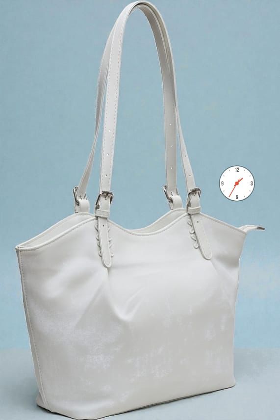 EVERYDAY CANVAS TOTE BAG WITH ADJUSTABLE LEATHER STRAPS