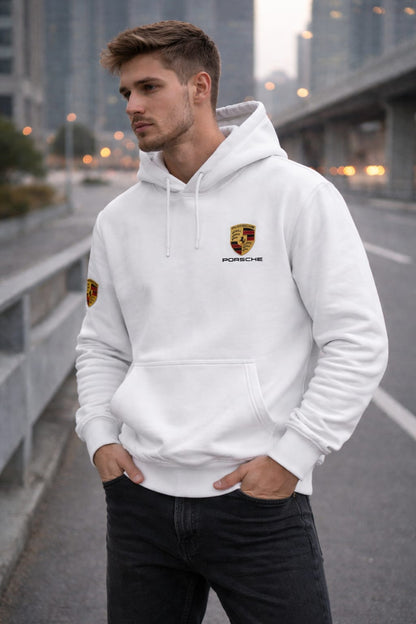 Porsche 911 Red Edition Graphic Hoodie – Premium Cotton | White